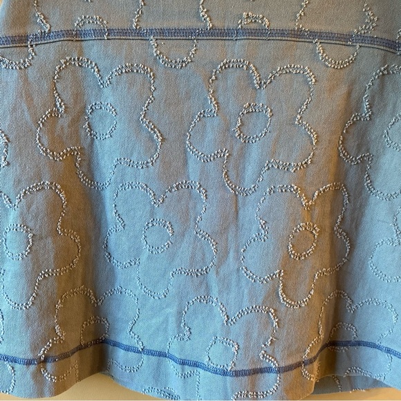 Urban Outfitters Floral Distressed Mini Skirt Light Blue Women’s Small Zippered - Picture 3 of 9